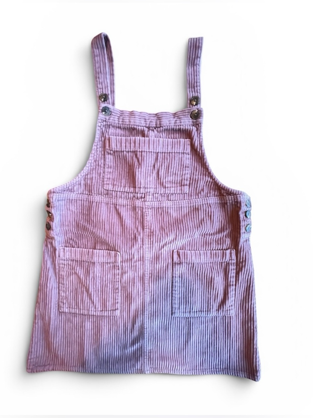 Pink Corduroy Pinafore Dress
